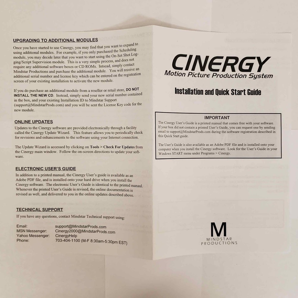 Cinergy 2000 Motion Picture Production System, Unopened CD, unused, untested