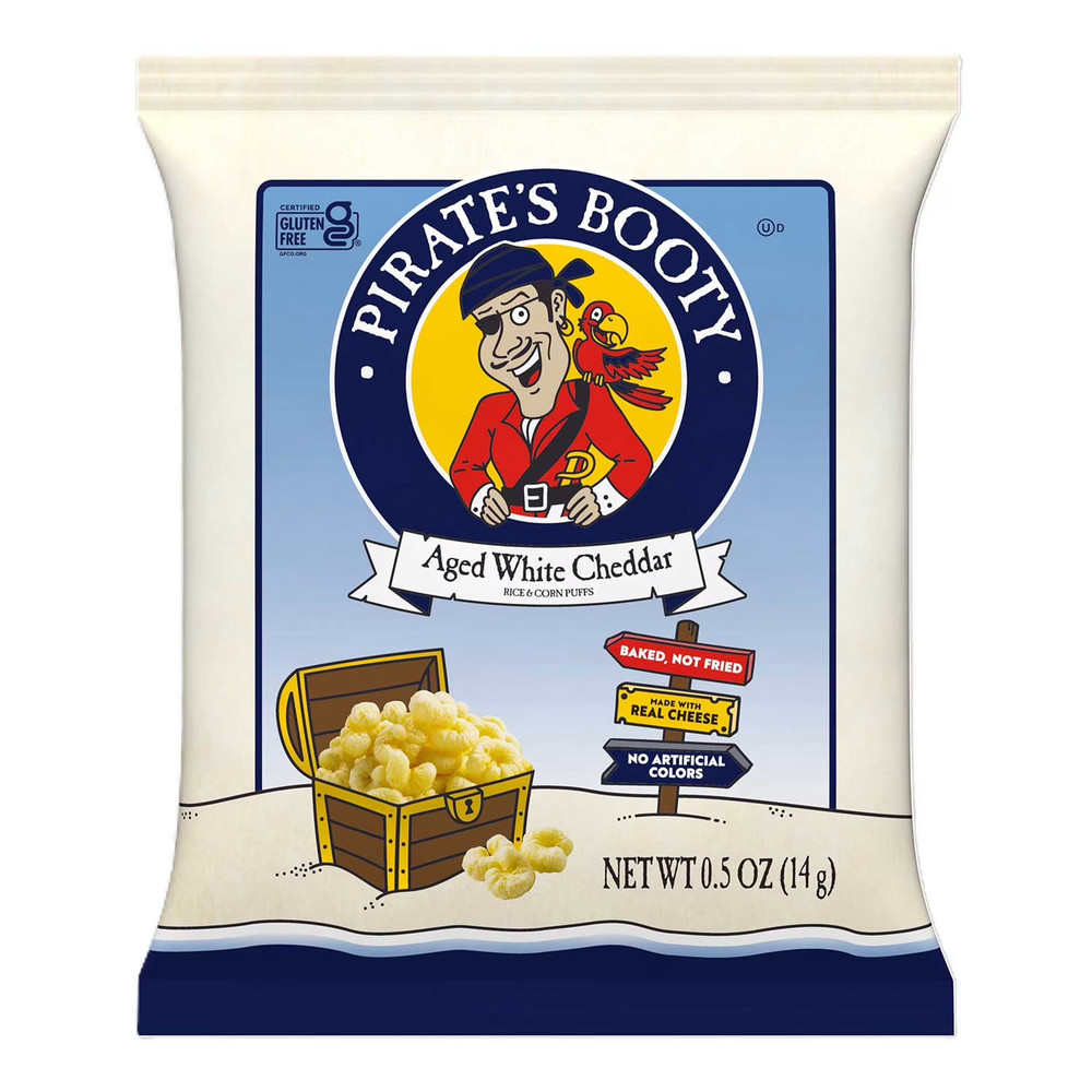 Pirate's Booty Aged White Cheddar 0.5 oz., 40 pk.