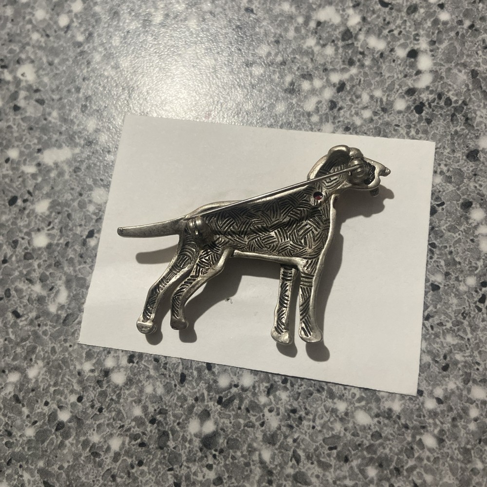 Silver toned Dalmatian lapel pin