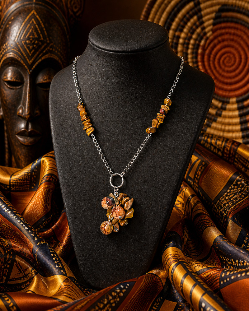 Natural Brown Stone Necklace
