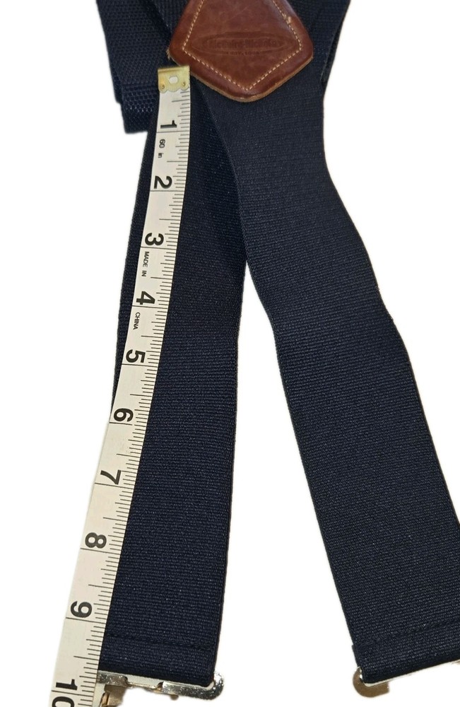 New McGuire-Nicholas Adjustable Elastic Solid Blue Suspenders • S-XL • EUC