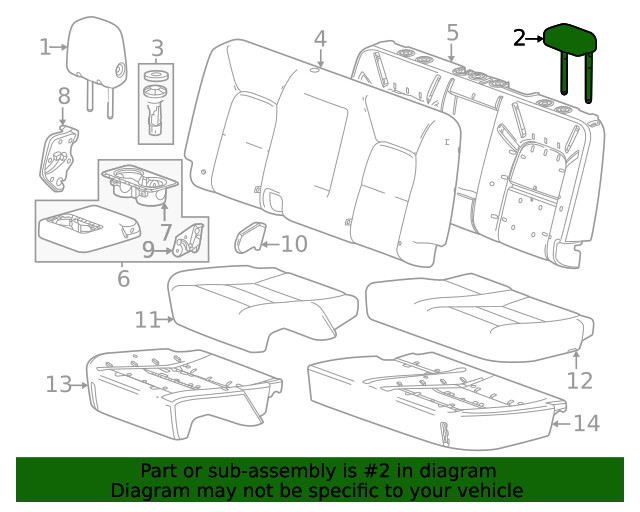 Genuine GM Headrest Center 85510762
