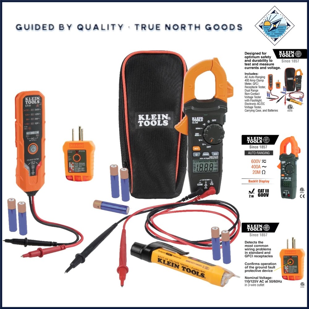 Electrical Testing Kit with Clamp Meter and Non-Contact Voltage Functions