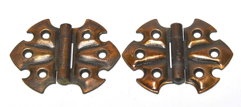 VINTAGE BUTTERFLY JAPANNED FLUSH MOUNT HINGES #1