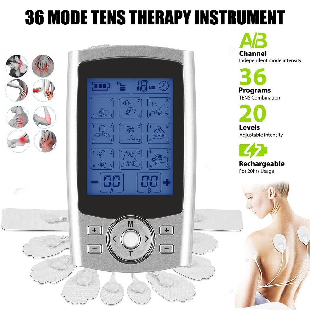 36 Modes Muscle Stimulator Pulse Massager Electrotherapy Pain Reliever Device.