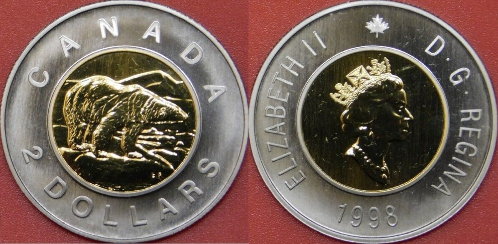 Specimen 1998 Canada 2 Dollars From Mint's Set