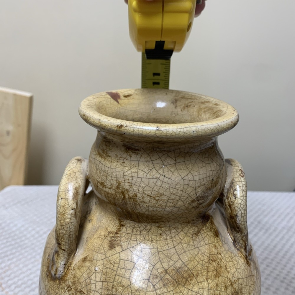 2 Tone Pottery Vase 11 In Tall