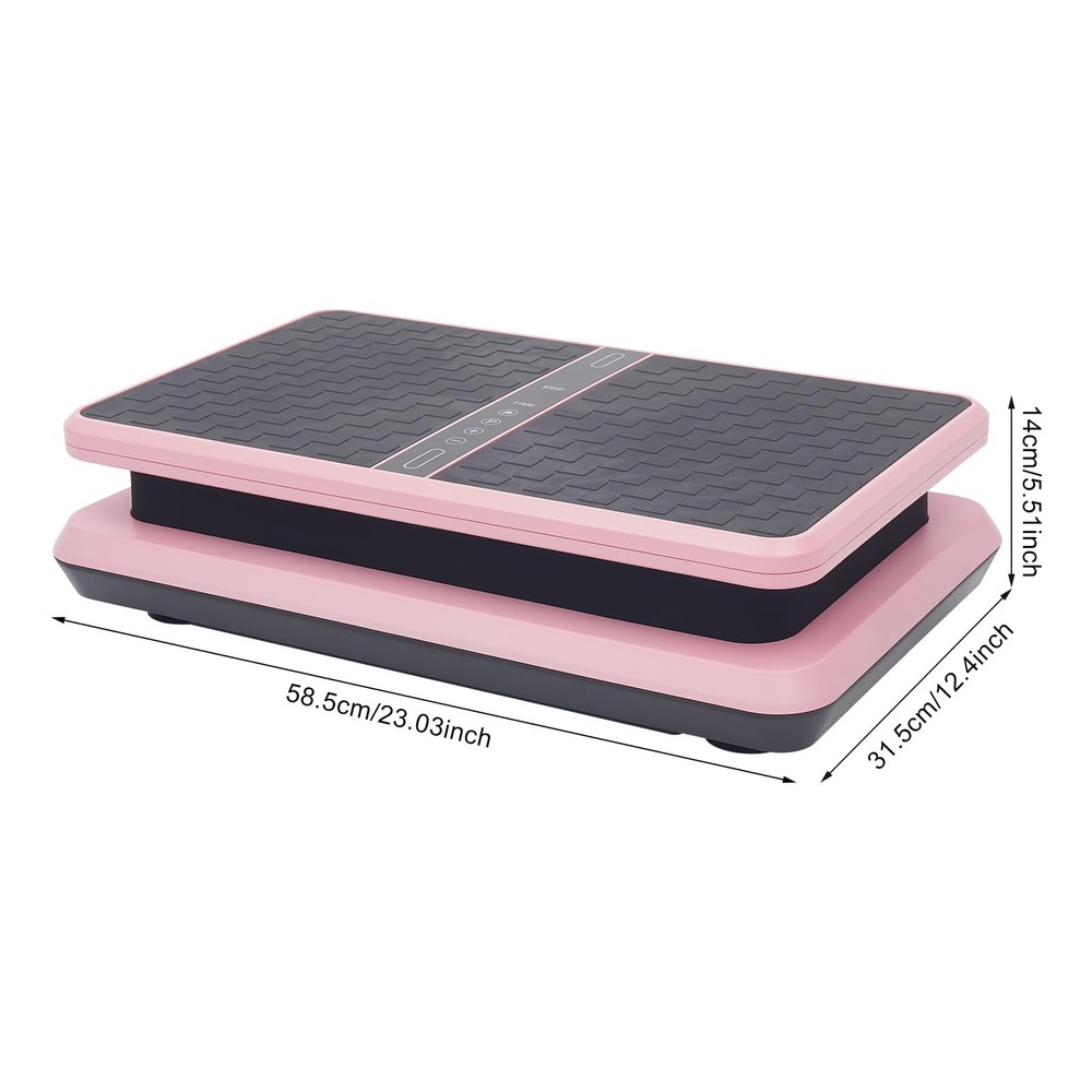 Vibration Plate Exercise Machine Adjustable Speed Full-Body Workout with Bands