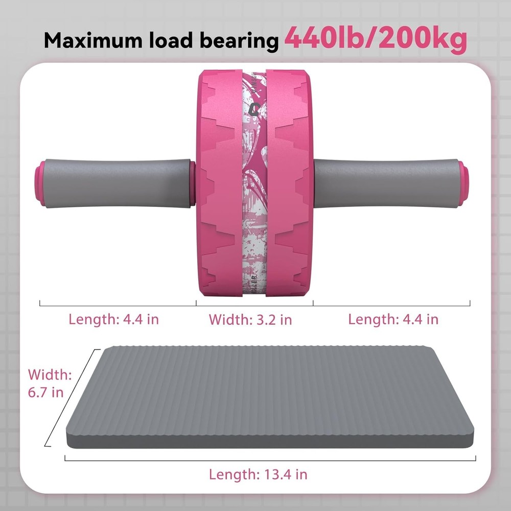 Dual-Wheel Ab Roller with Knee Pad for Full-Body Core Strength Training