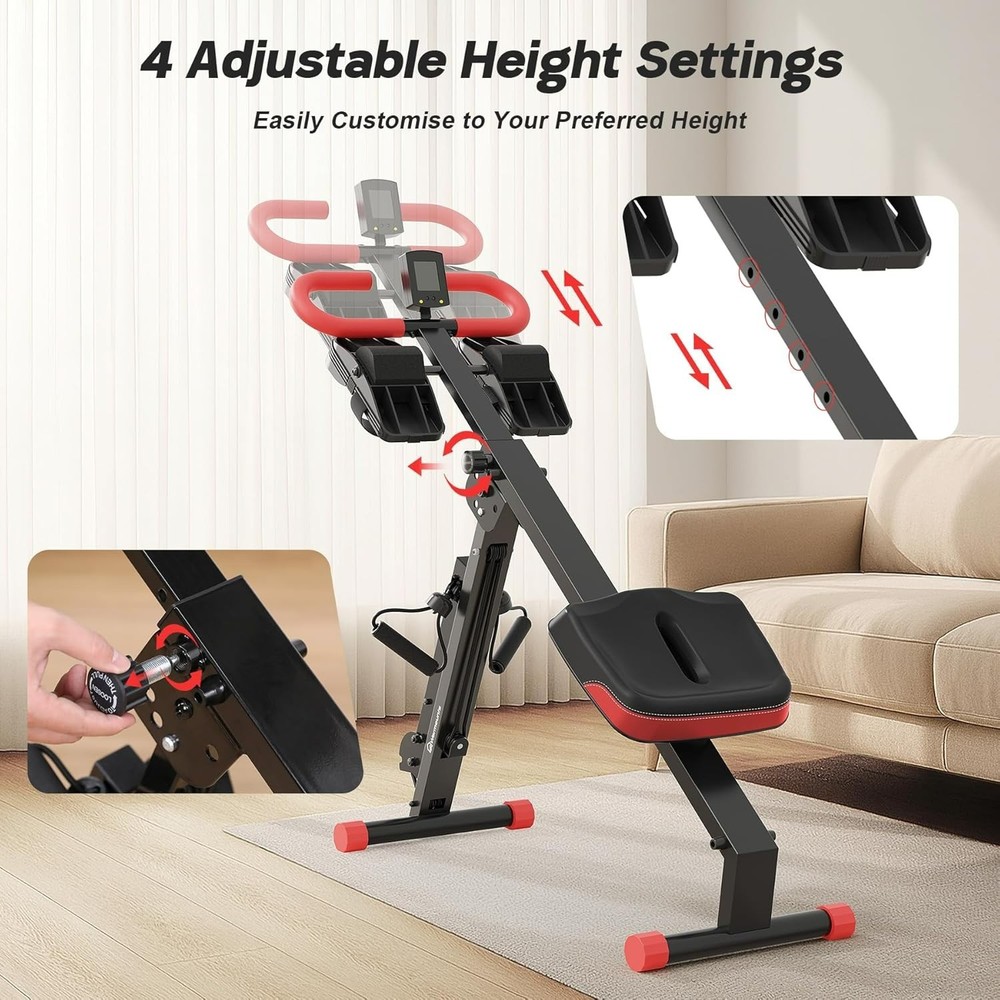 WARMOUNTS Rowing Machine, 4 in 1 Adjustable Ab Machine with 4 Level... Fast Ship