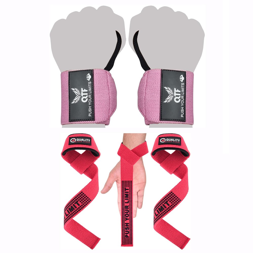 Lifting Straps, Wrist Assistance for Heavy Pulls, Pink-pack-2, Pink-pack-2