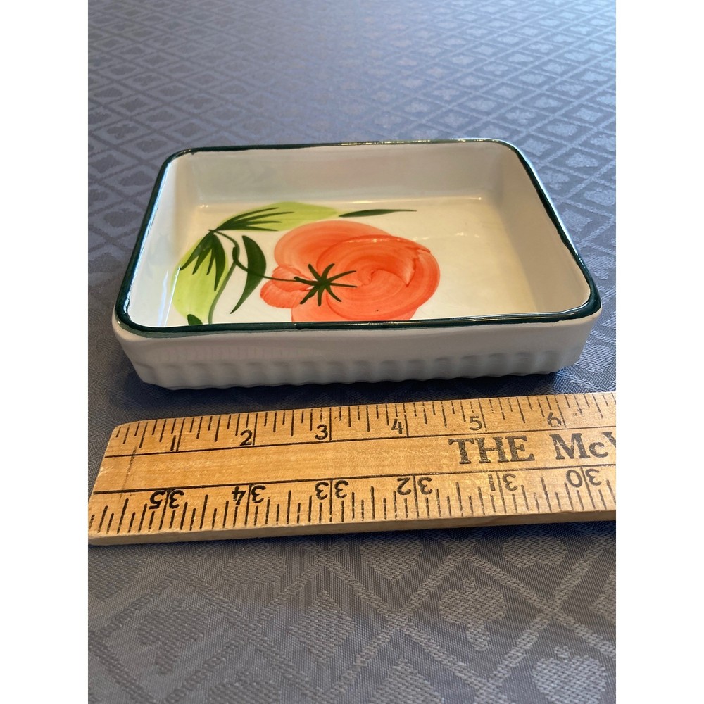Hand Painted Ceramic Baking Dish Tomato Design