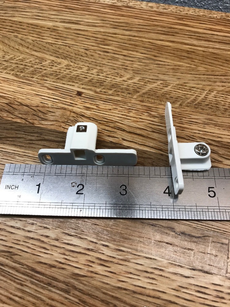 (1) Pair Indaux SUPRA 54 (IVORY) Drawer Front Fixing Brackets