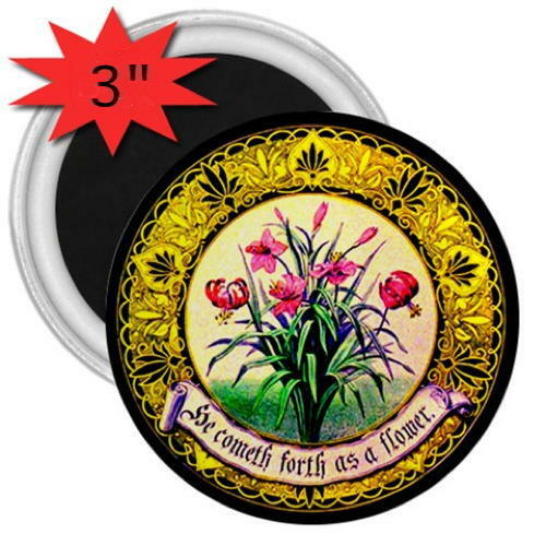 Masonic Refrigerator Magnet 3" "He Cometh Forth as a Flower" Freemason Free Ship