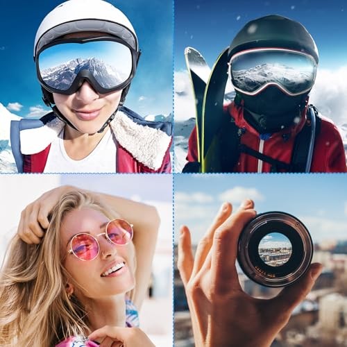 Ski Goggle Bag, Microfiber Snow Goggles Case Storage Sleeve Drawstring Gray