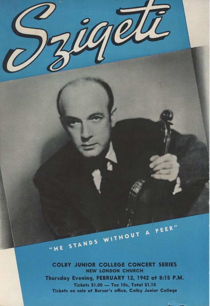 SZIGETI, Joseph. (1892–1973): Signed Program and Recital Concert Flyer