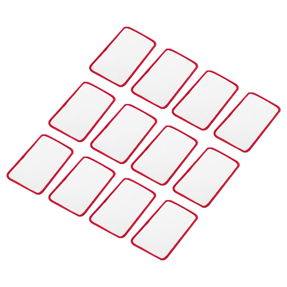 15pcs Sublimation Patch Blank Rectangle White with Red Border