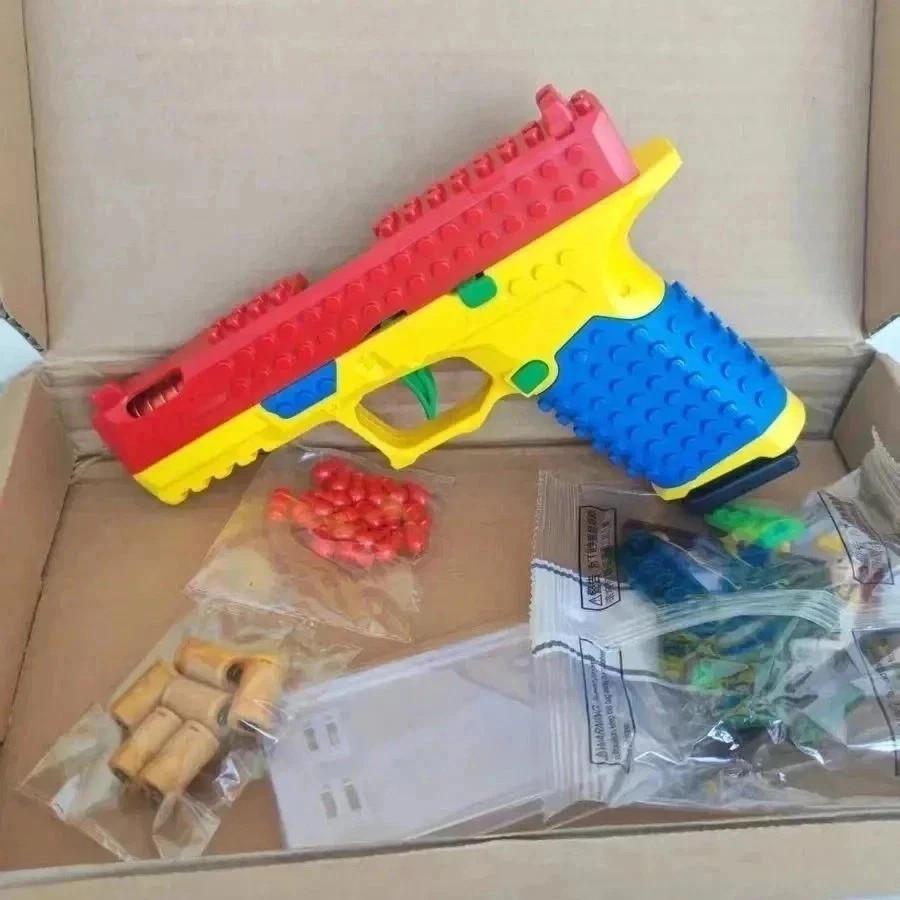 Working Building Bricks Blocks Gun Set Shooting Toy blaster firearm