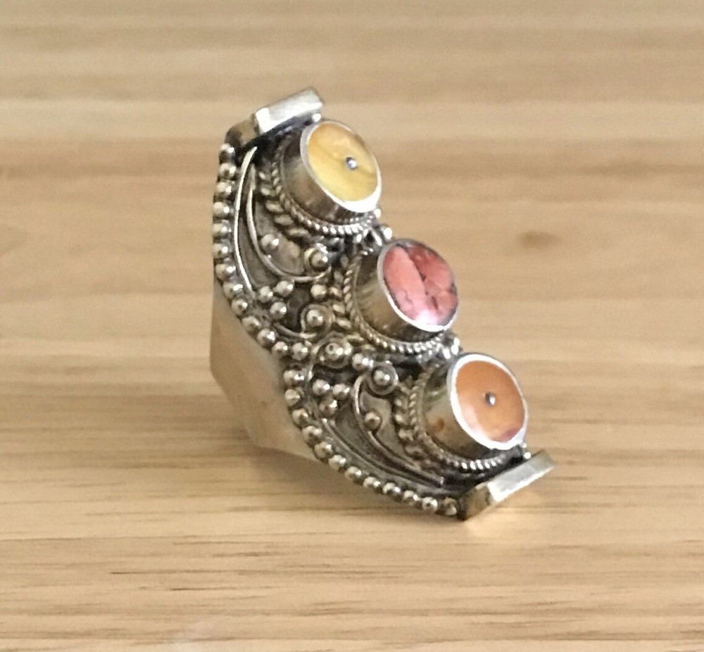 Vintage Coral Lapis Ring