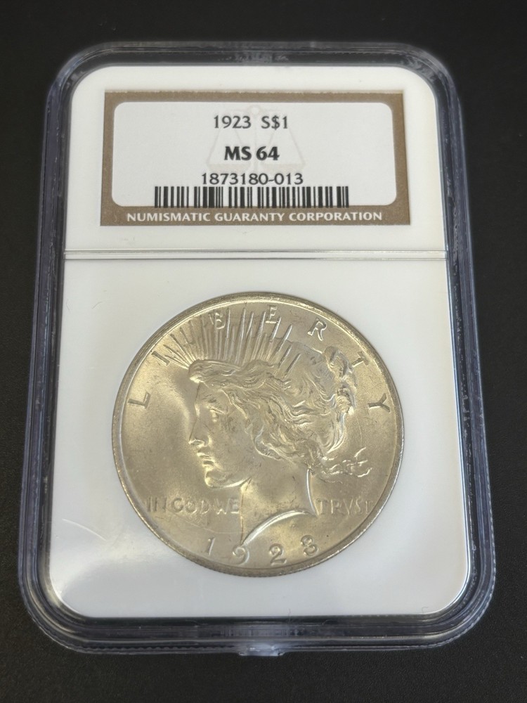 1923 Peace Silver Dollar NGC MS 64 Old Style Holder