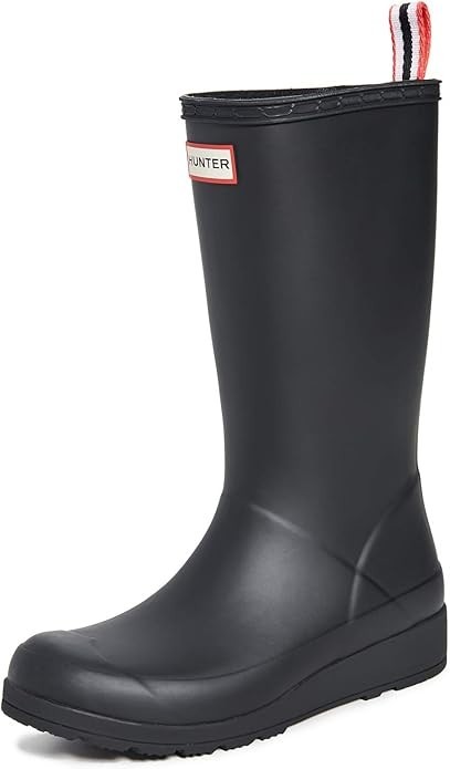 Hunter Women's Play Tall Waterproof Pull On Rain Boots Black Size 9