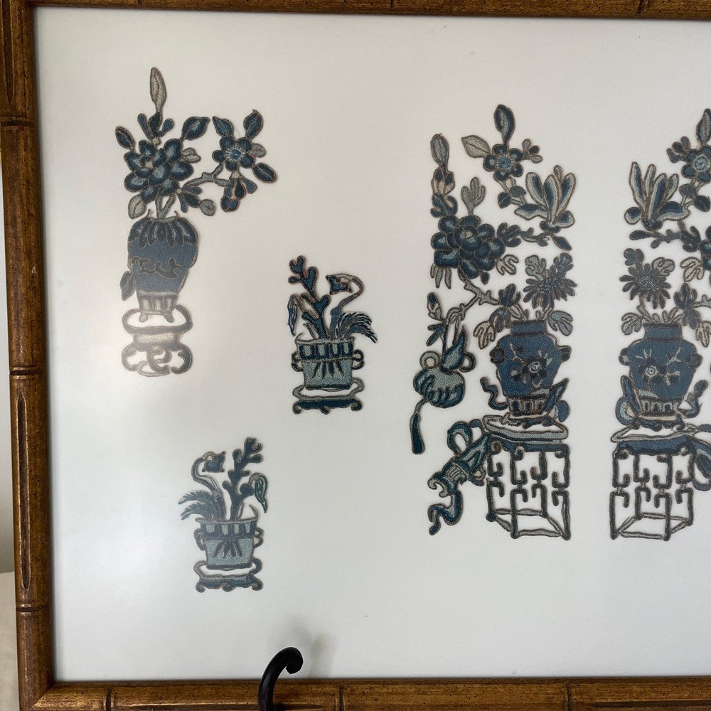 Chinese Medallions Textiles Framed