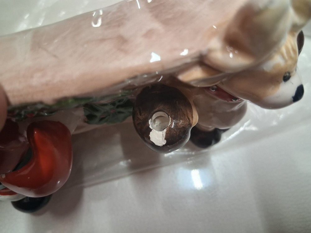 Christopher Around The World Santa Raindeer Candy Bowl / Nut Cracker Tools Pick