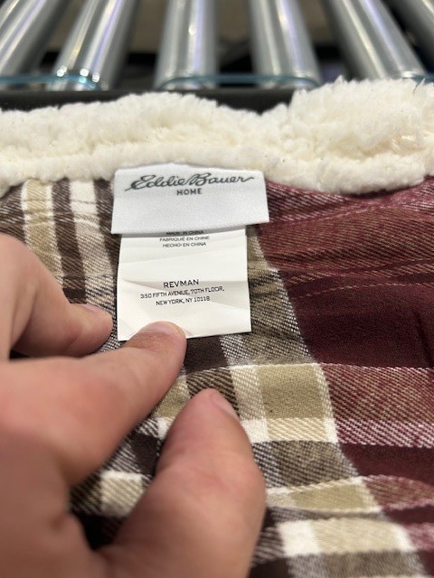 EDDIE BAUER PLAID BLANKET 48" BY 56" - MULTI