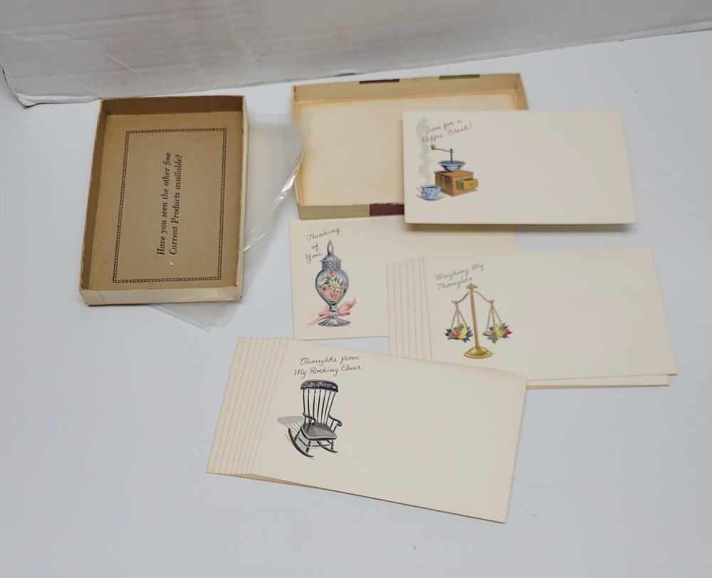 2 Boxes (52) Current Note/Post Cards Events Birthdays Etc. Vintage