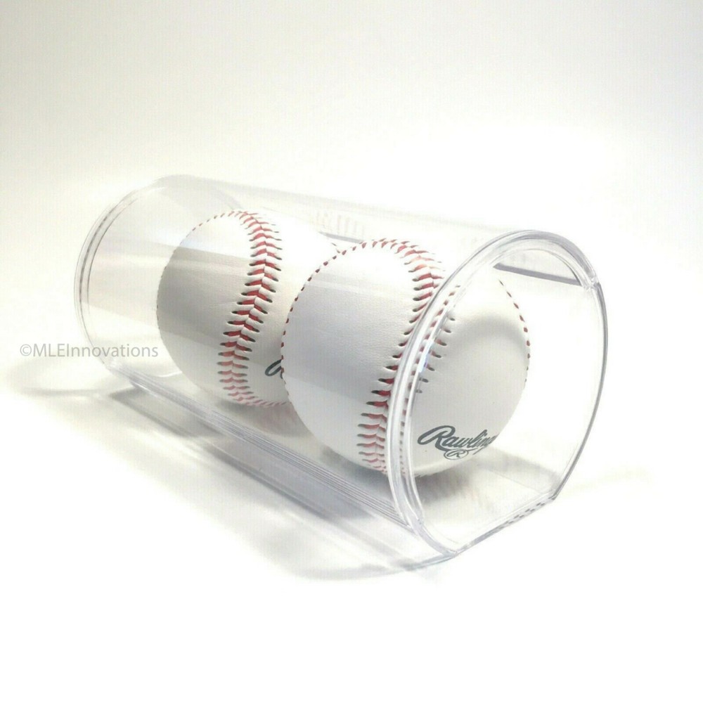 Dual Baseball Display Case Clear Acrylic Plastic Box Dust Proof Small Terrarium