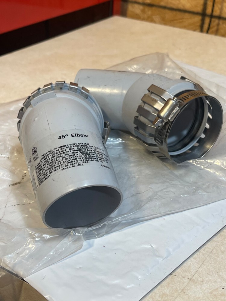 2 NEW DuraVent PolyPro - 2" Diameter - Elbow 45 DEG. (G3)