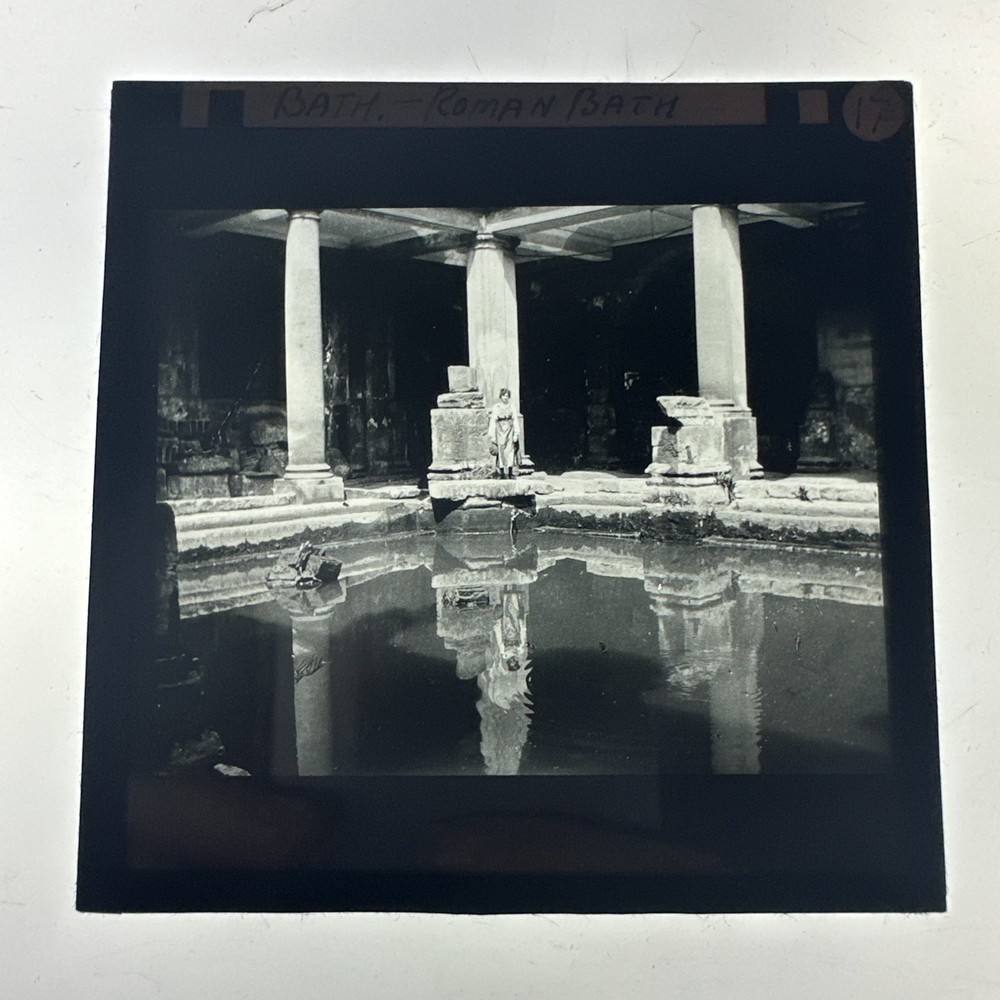 Antique Magic Lantern Slide Roman baths in Bath