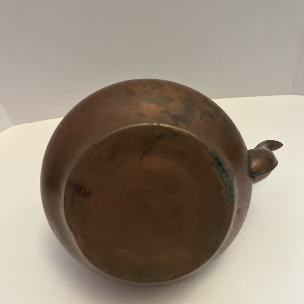 Vintage Copper Teapot Ceramic Handle Missing Lid. Needs Polish