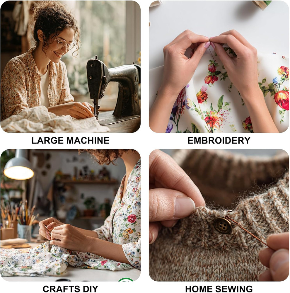 Sewing Thread Cone Set, 2 Pack Serger Thread, 3000 Yards Each, All Purpose Threa