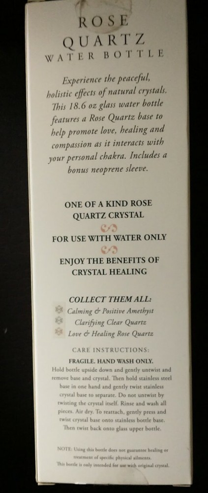 Rose Quartz Water Bottle, with Neoprene Sleeve