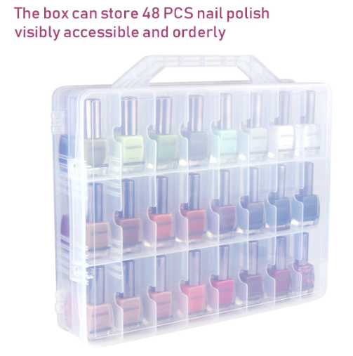 Universal Nail Polish Storage Holder Organizer For 48 Bottles Adjustable Divider