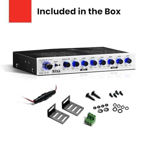 7-Band Car Equalizer Pre-Amp with Gold-Plated Outputs & DSP Processor, Audio Con