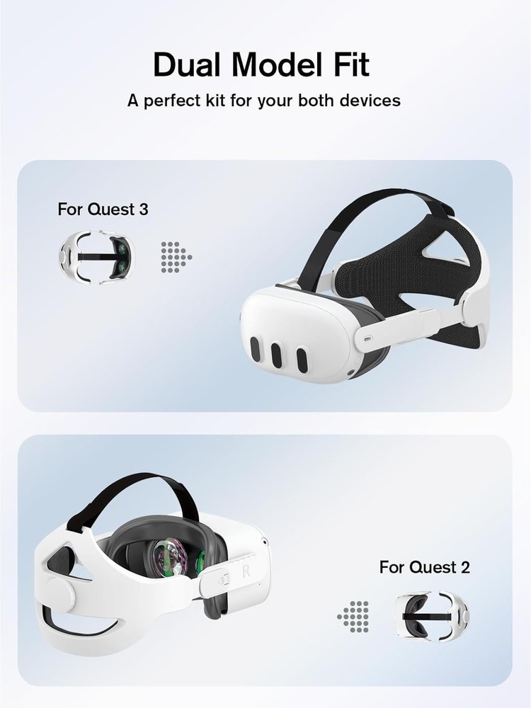 Ergonomic Head Strap Compatible with Quest 2 - Ideal for Extended VR Sessions