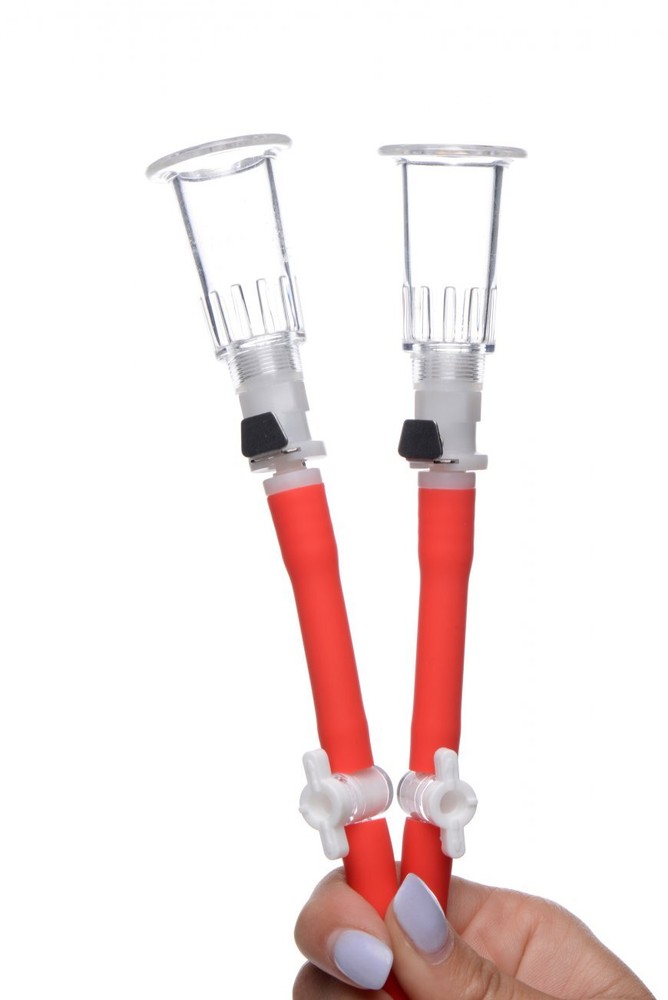 Master Series Nipple Pump Suction Stimulation Increase Size and Sensitivity Red