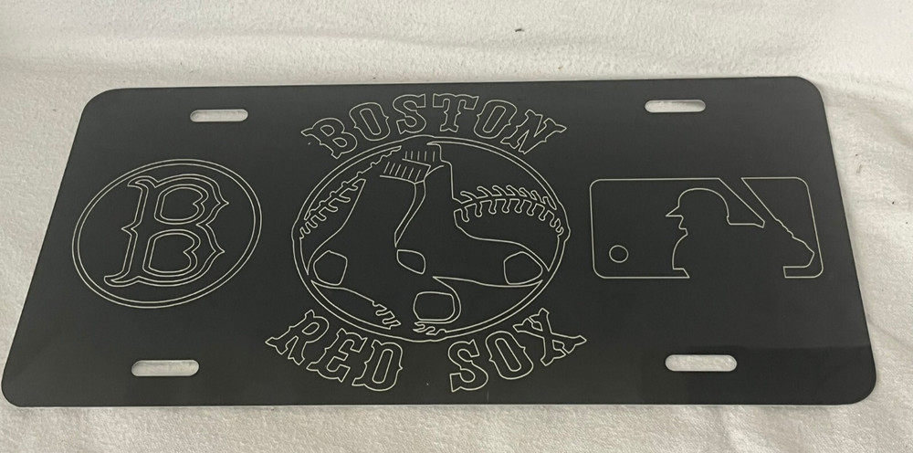 Black Custom License Plate Boston Redsox