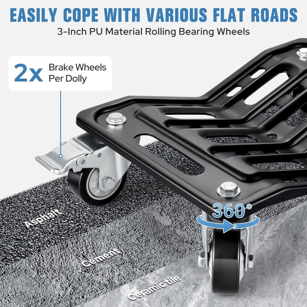 Car Dolly Set Heavy Duty 6000 LBS Wheel Movers