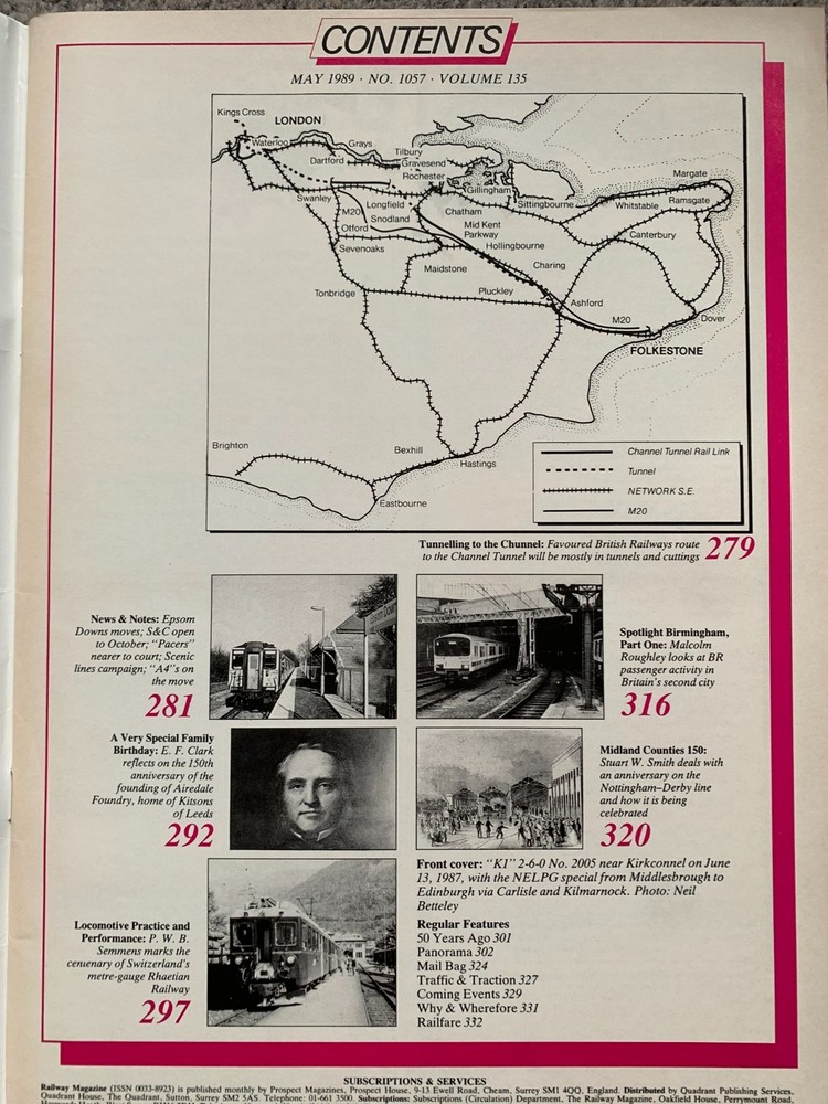 The Railway Magazine - 7 issues from 1981 to 1989