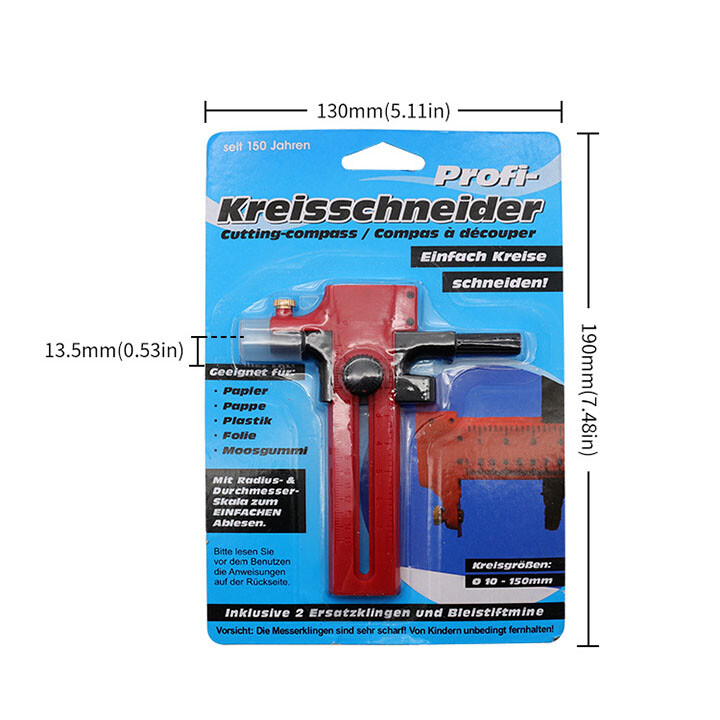 Handle Circle Cutter Compass Circle Cutter 2-15cm Cutting Tool for Draw Picture