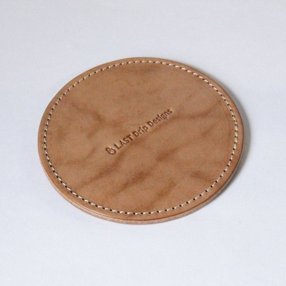 Genuine Veg-Tan Cowhide Leather Round Coaster