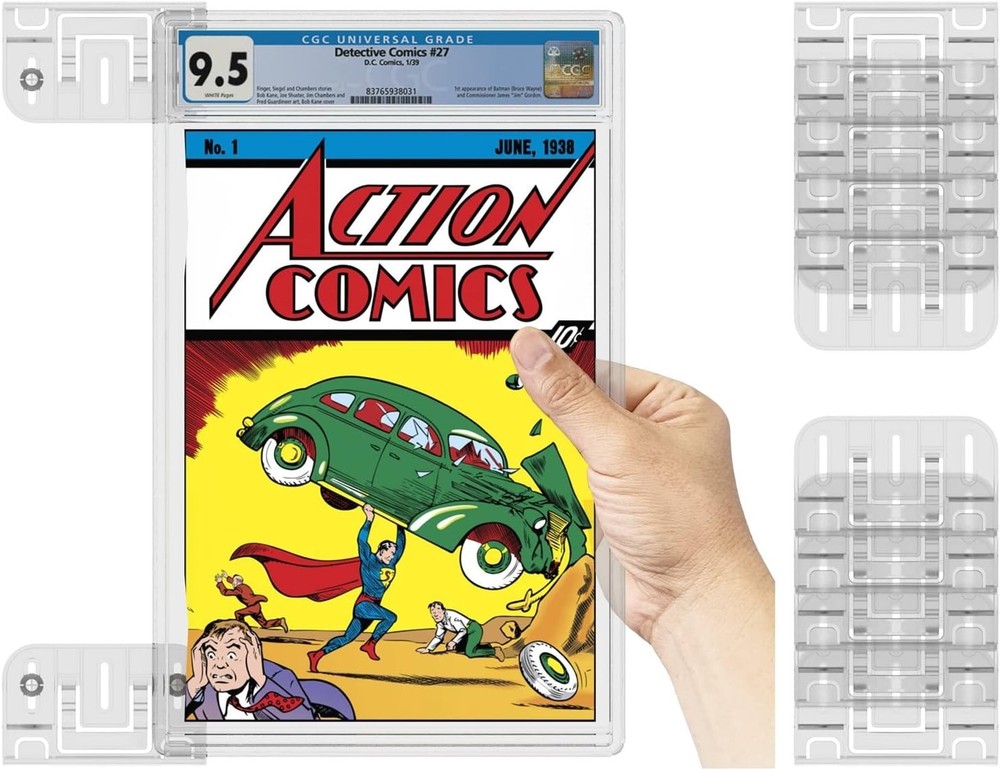 Comic Book Wall Display - 5 Pack Comic Book Display Shelf Slab Wall Mount Kit...
