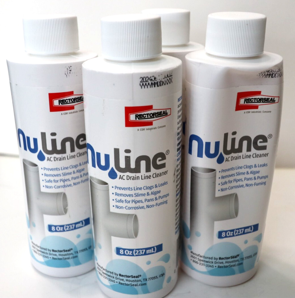 (4 - 8oz bottles) NU-LINE AC Drain Line Cleaner