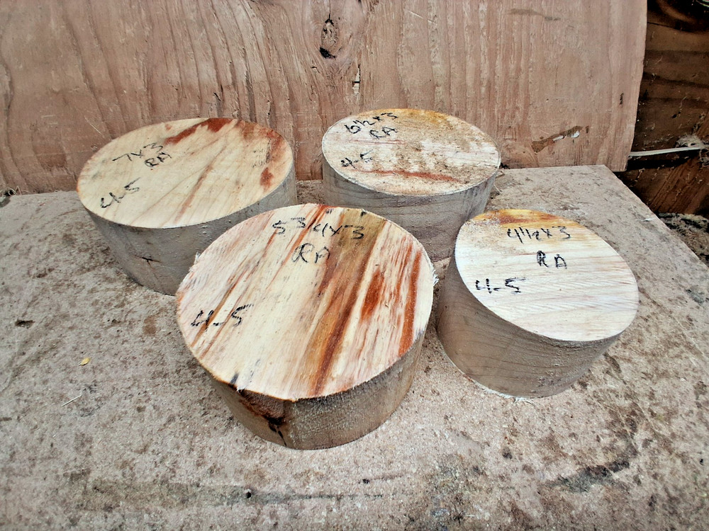 Red Alder Wood Turning Bowl Blanks 4pc