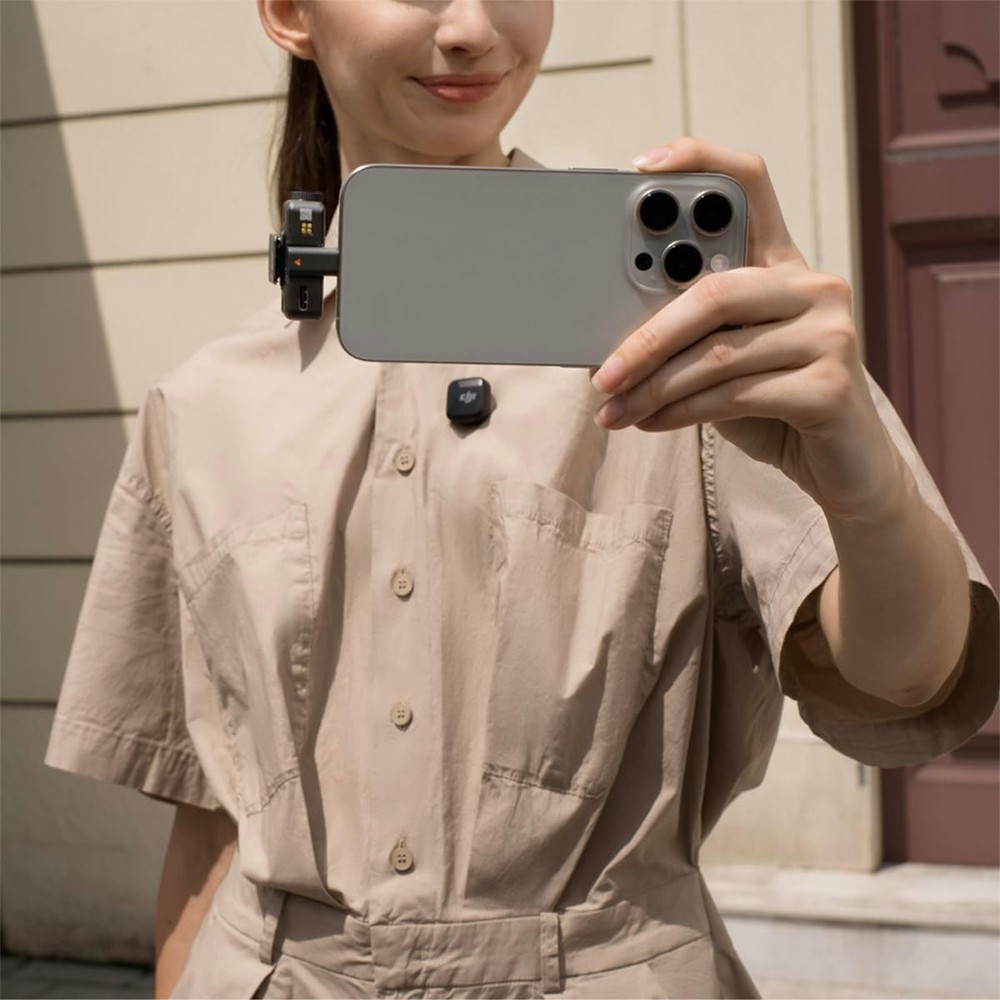 DJI Mic Mini (1TX+1RX),Wireless Lavalier Microphone for iPhone/Camera/Android