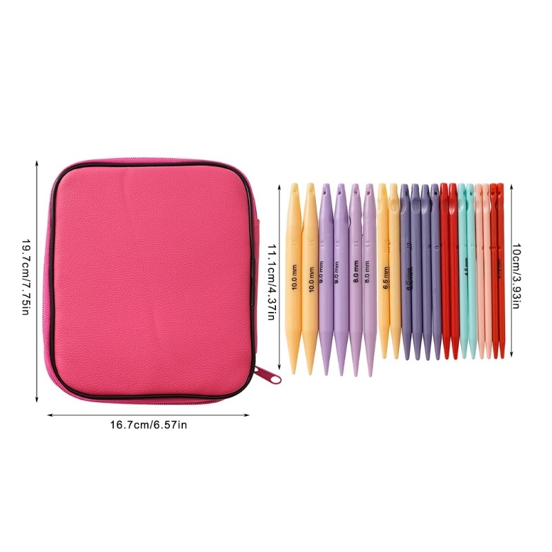 Circular Knitting Needle Set with Case, Interchangeable Knitting Needle Set