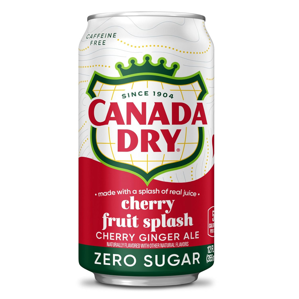 Zero Sugar Cherry Gingerale Fruit Splash 12Oz, Pack of 12